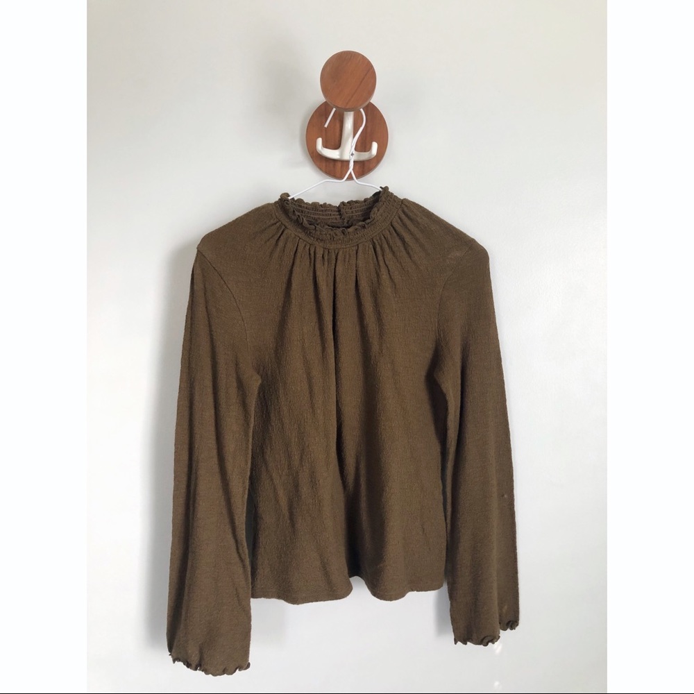 Madewell Texture & Thread Olive Green Pullover